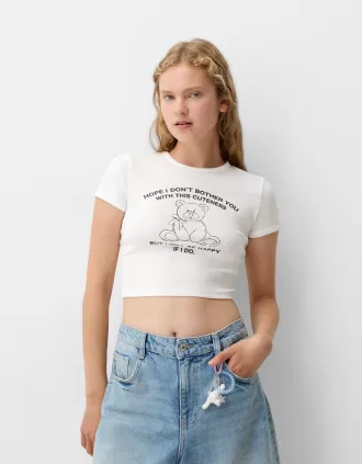 Kortärmad T-shirt med tryck