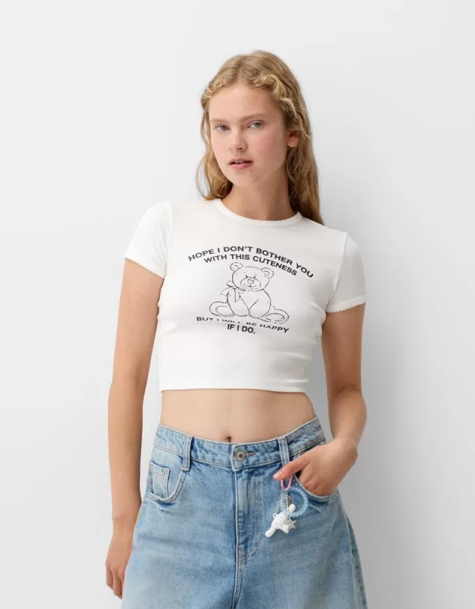 Kortärmad T-shirt med tryck