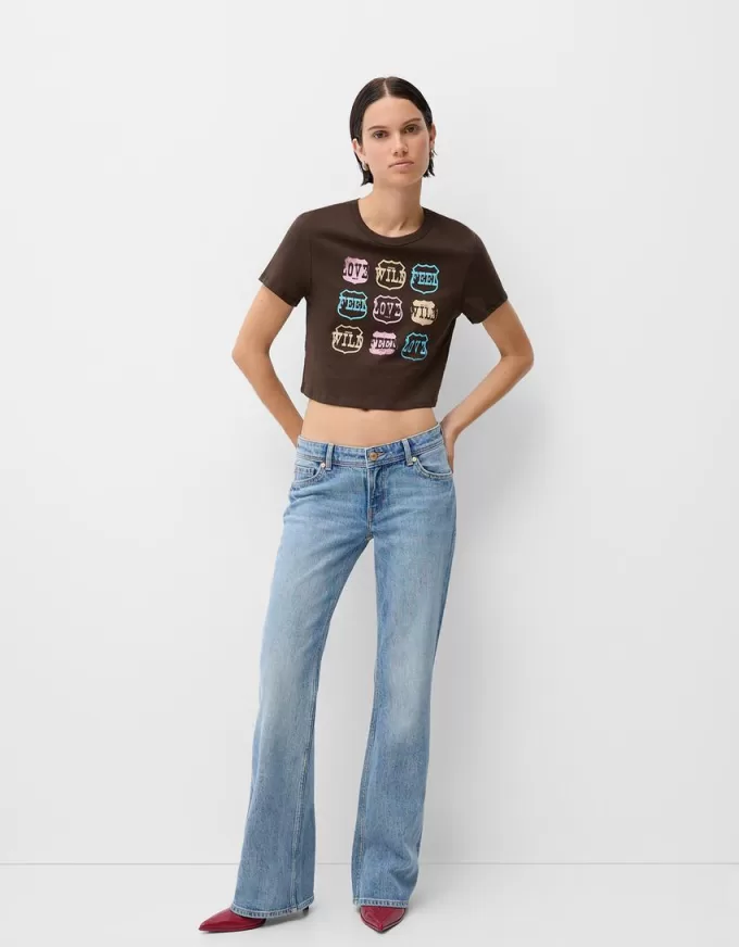 Kortärmad T-shirt med tryck