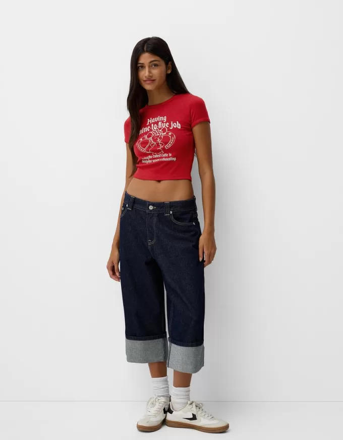 Kortärmad T-shirt med tryck