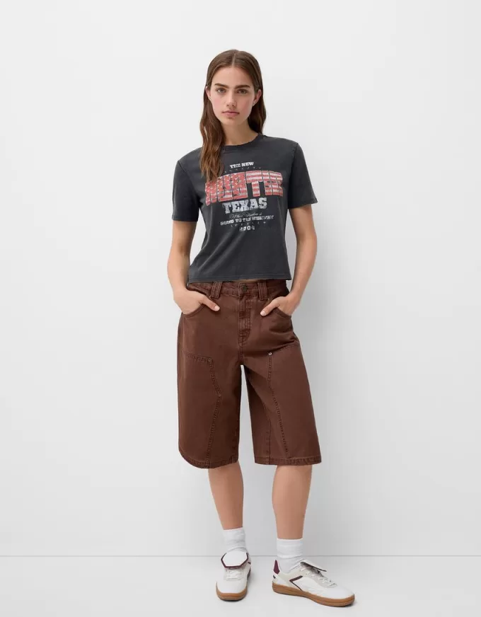Kortärmad T-shirt med tryck