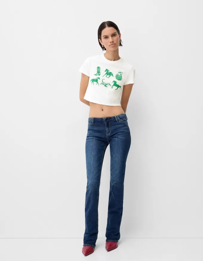 Kortärmad T-shirt med tryck
