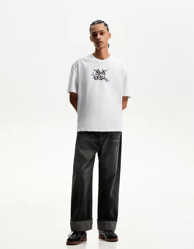 Kortärmad T-shirt med tryck Kortärmad T-shirt med tryck