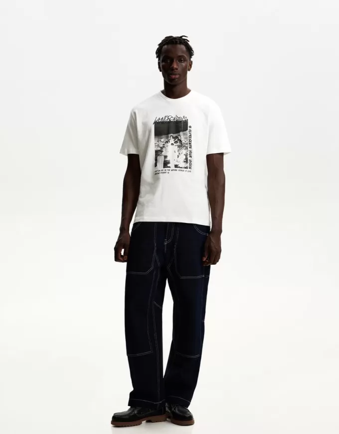 Kortärmad T-shirt med tryck Kortärmad T-shirt med tryck
