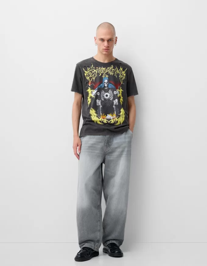 Kortärmad T-shirt med tryck Kortärmad T-shirt med tryck