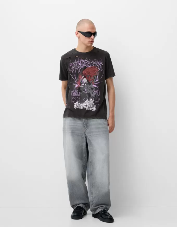 Kortärmad T-shirt med tryck Kortärmad T-shirt med tryck