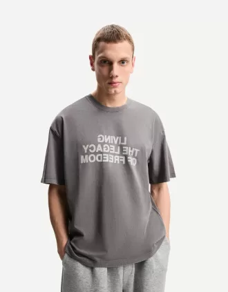 Kortärmad T-shirt med tryck