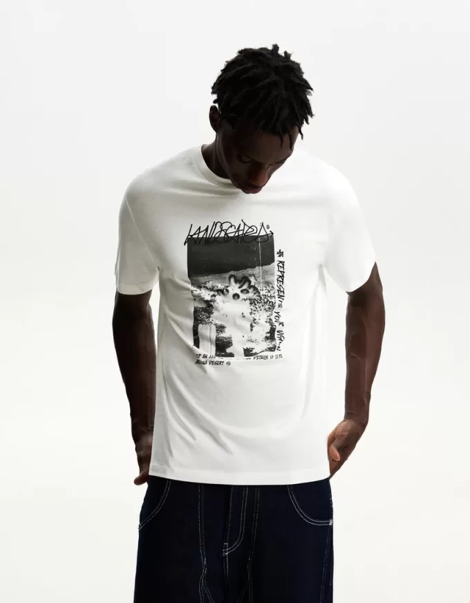 Kortärmad T-shirt med tryck Kortärmad T-shirt med tryck