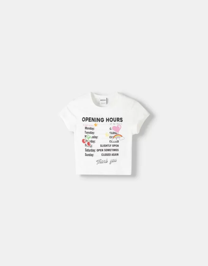 Kortärmad T-shirt med tryck