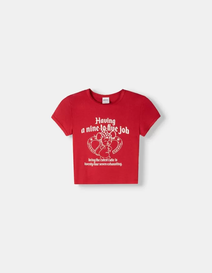 Kortärmad T-shirt med tryck