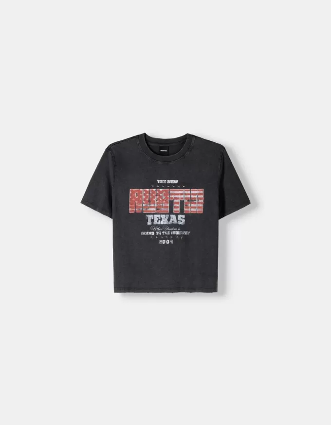 Kortärmad T-shirt med tryck