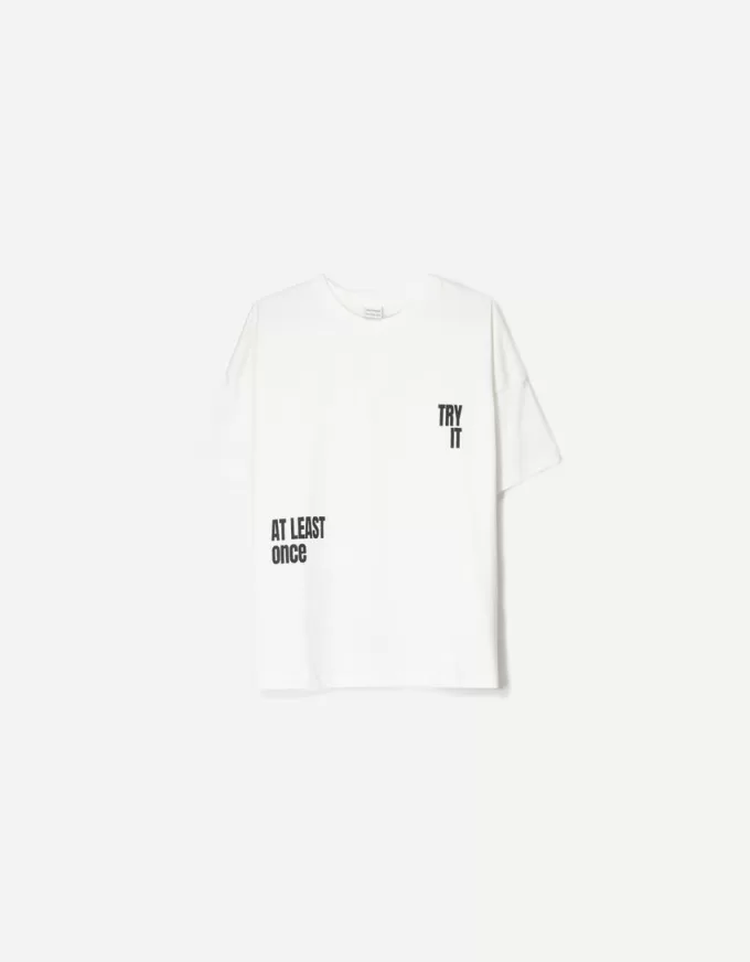 Kortärmad T-shirt med tryck
