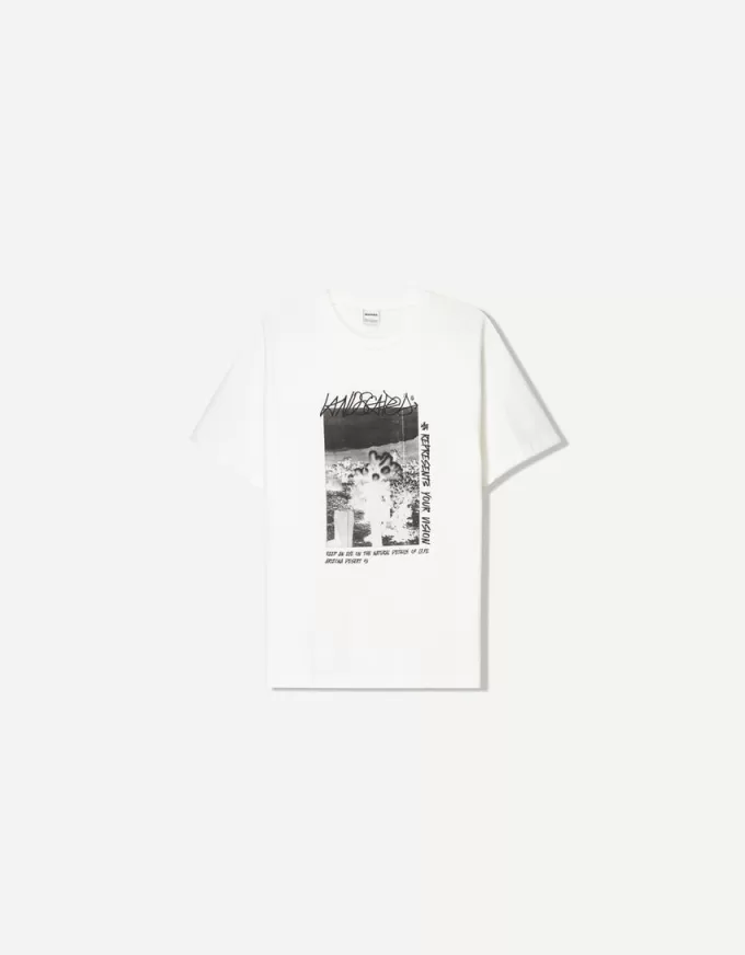 Kortärmad T-shirt med tryck Kortärmad T-shirt med tryck