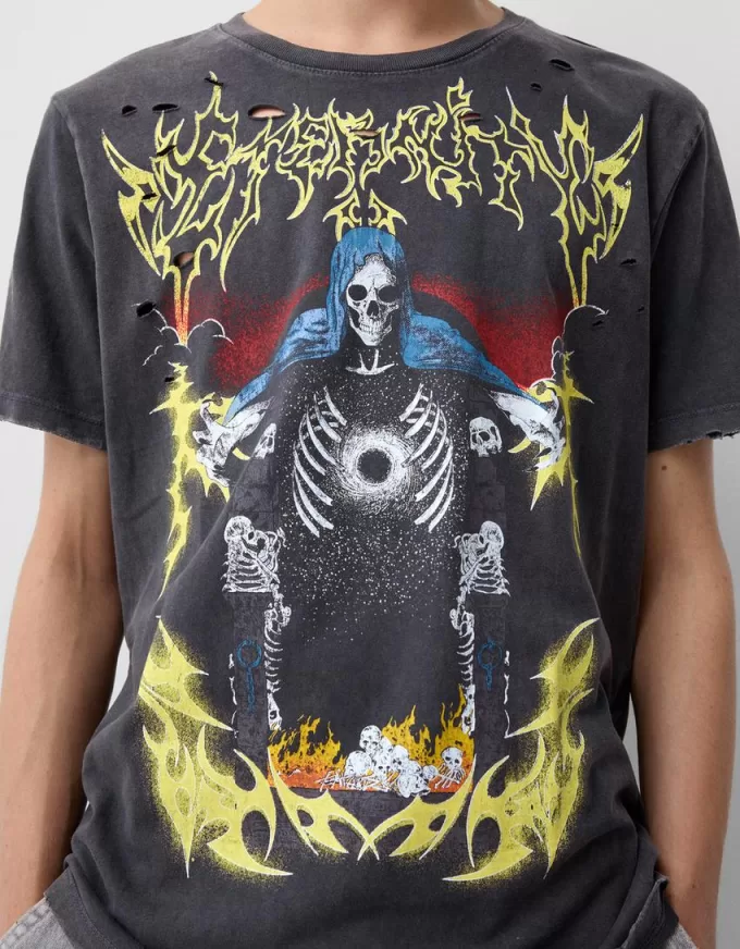 Kortärmad T-shirt med tryck Kortärmad T-shirt med tryck
