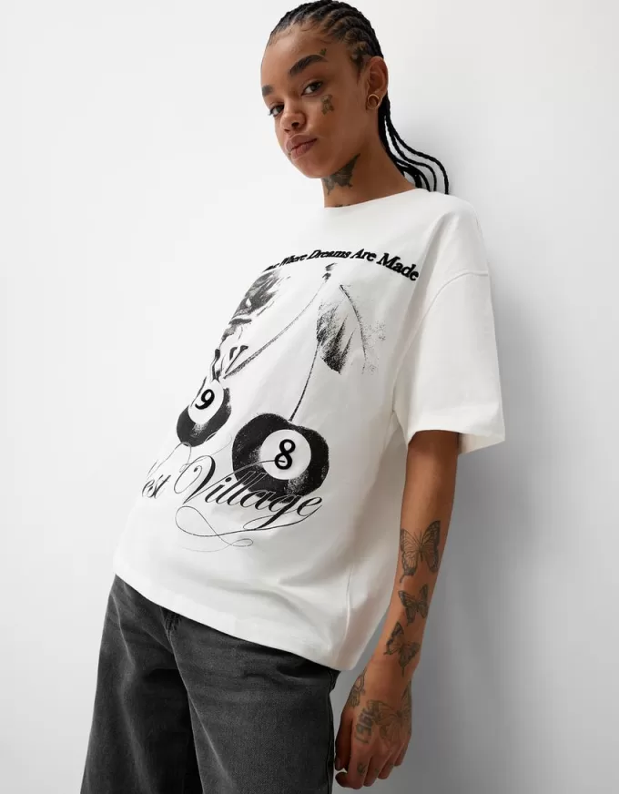 Kortärmad T-shirt med tryck Kortärmad T-shirt med tryck