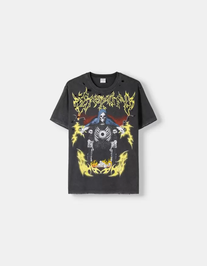 Kortärmad T-shirt med tryck Kortärmad T-shirt med tryck