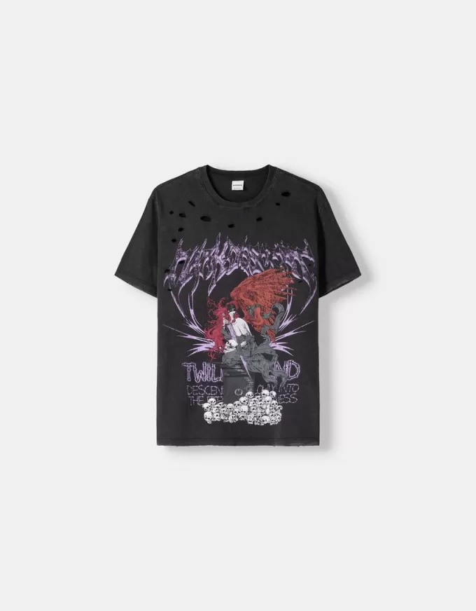 Kortärmad T-shirt med tryck Kortärmad T-shirt med tryck
