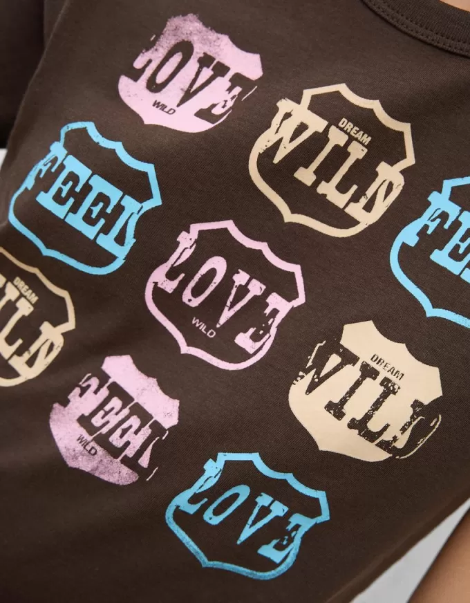 Kortärmad T-shirt med tryck