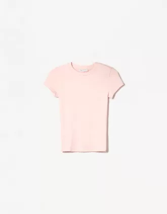 Kortärmad T-shirt med urringning