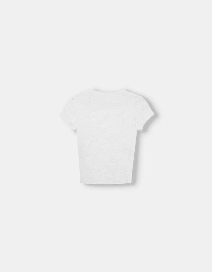 Kortärmad T-shirt med urringning