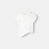 Kortärmad asymmetrisk T-shirt med nitar