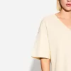 Kraftig V-ringad kortärmad T-shirt i bomull Kraftig V-ringad kortärmad T-shirt i bomull