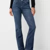 Lågt känga jeans med broderi