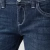 Lågt känga jeans med broderi