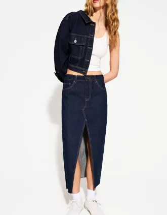 Lång jeanskjol