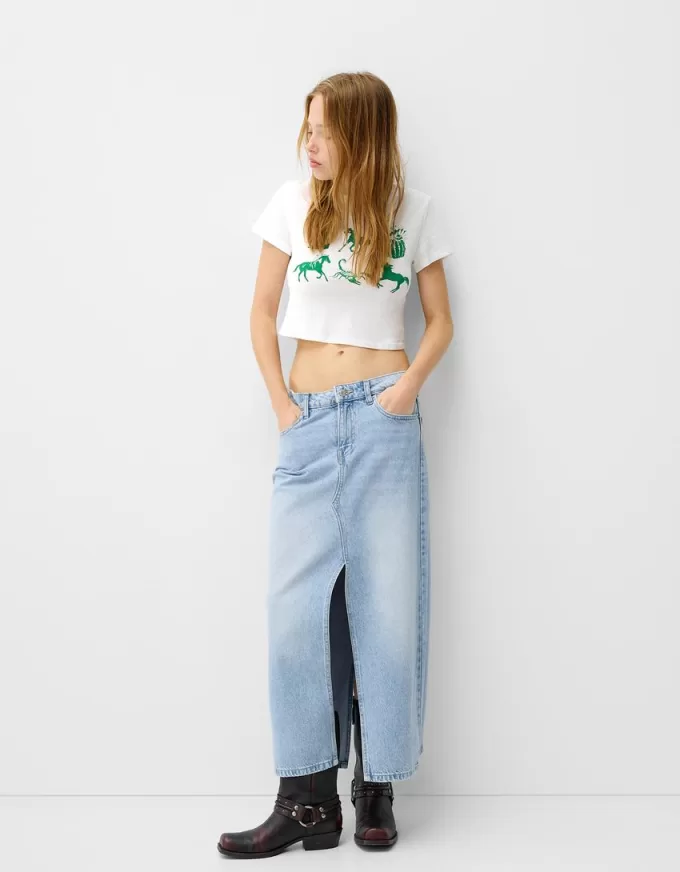Lång jeanskjol Lång jeanskjol