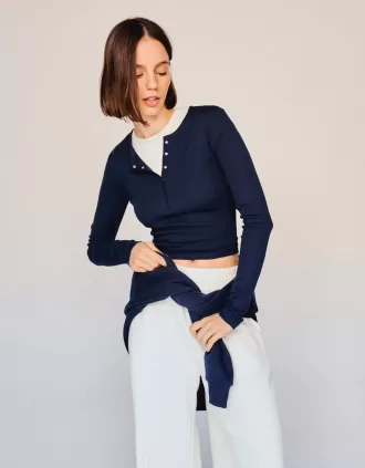 Långärmad Henley T-shirt