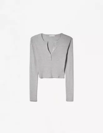 Långärmad Henley T-shirt