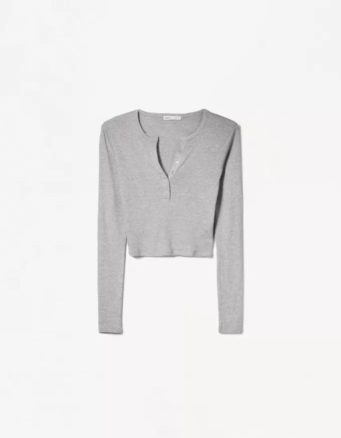 Långärmad Henley T-shirt Långärmad Henley T-shirt