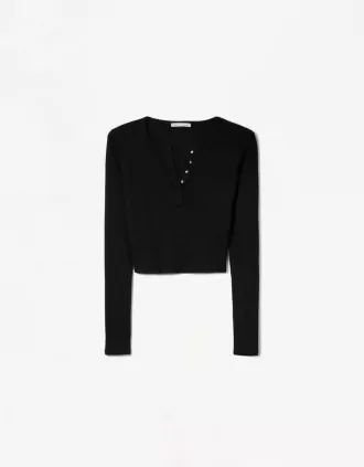 Långärmad Henley T-shirt