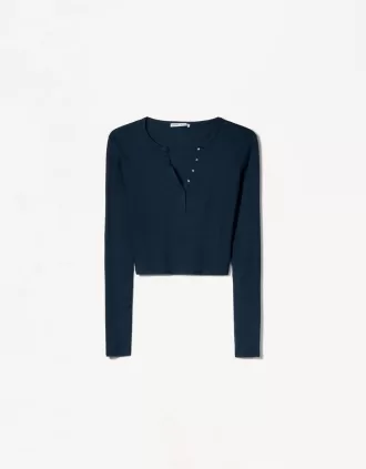 Långärmad Henley T-shirt