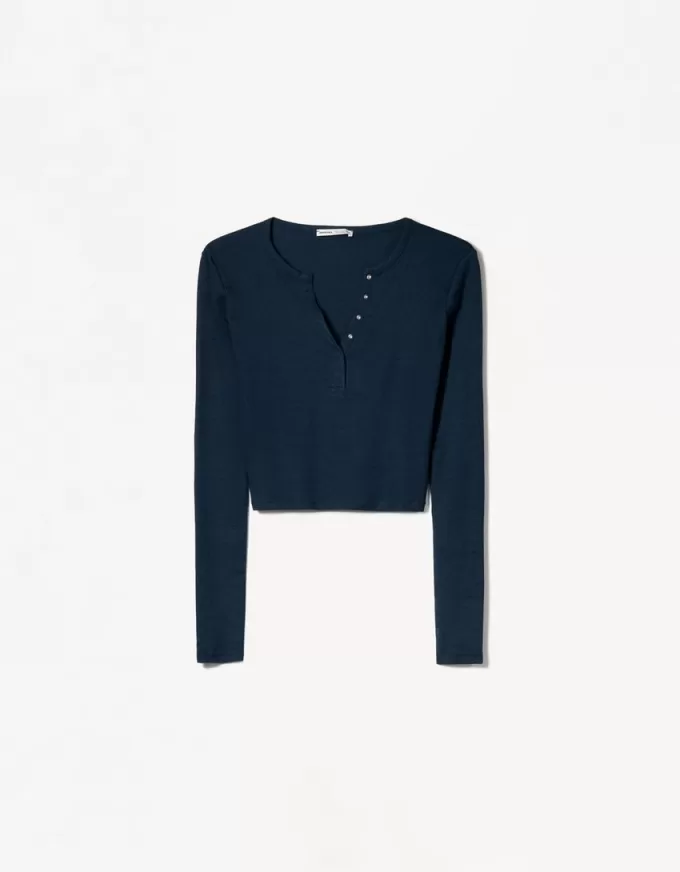 Långärmad Henley T-shirt Långärmad Henley T-shirt