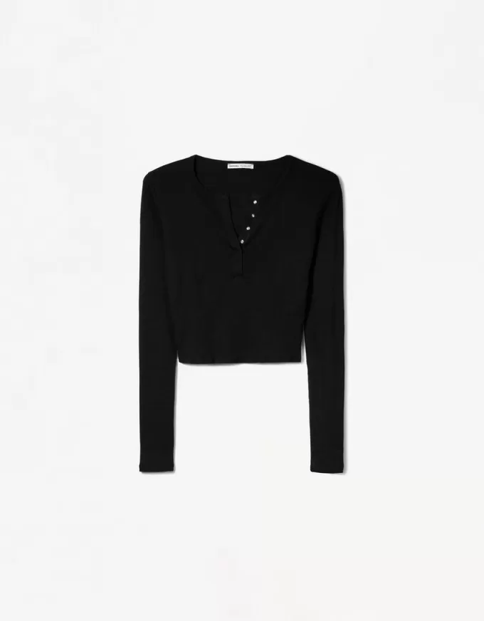 Långärmad Henley T-shirt Långärmad Henley T-shirt