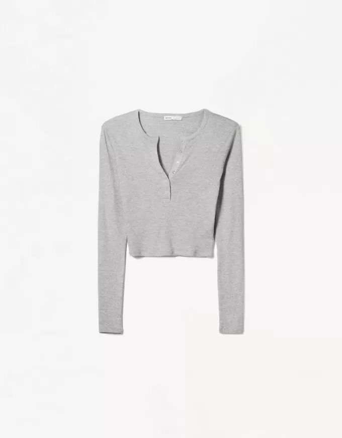 Långärmad Henley T-shirt Långärmad Henley T-shirt
