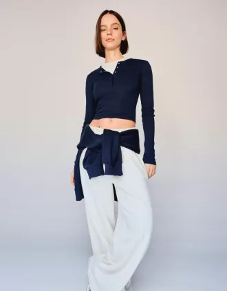 Långärmad Henley T-shirt