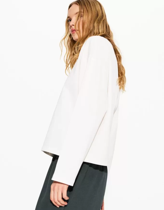 Långärmad T-shirt i bomull Långärmad T-shirt i bomull