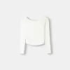 Långärmad T-shirt med Bardot-ringning Långärmad T-shirt med Bardot-ringning