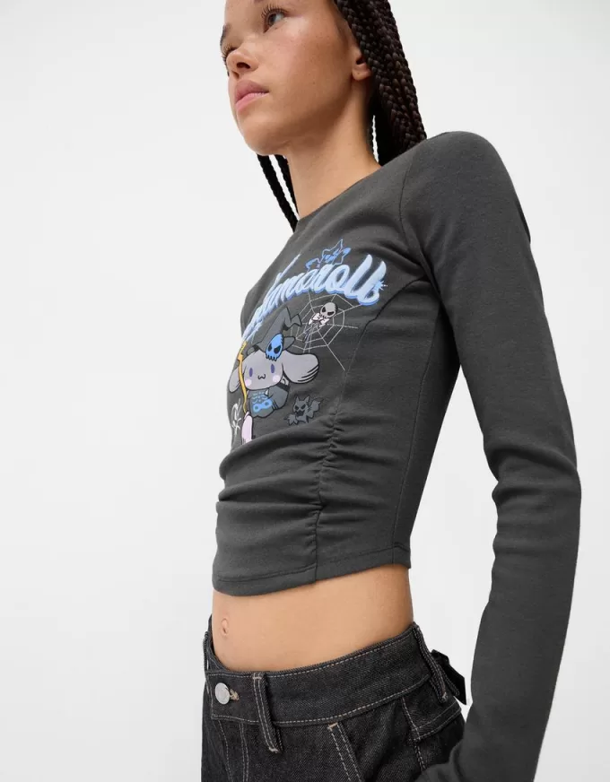 Långärmad T-shirt med Cinnamoroll-tryck Långärmad T-shirt med Cinnamoroll-tryck
