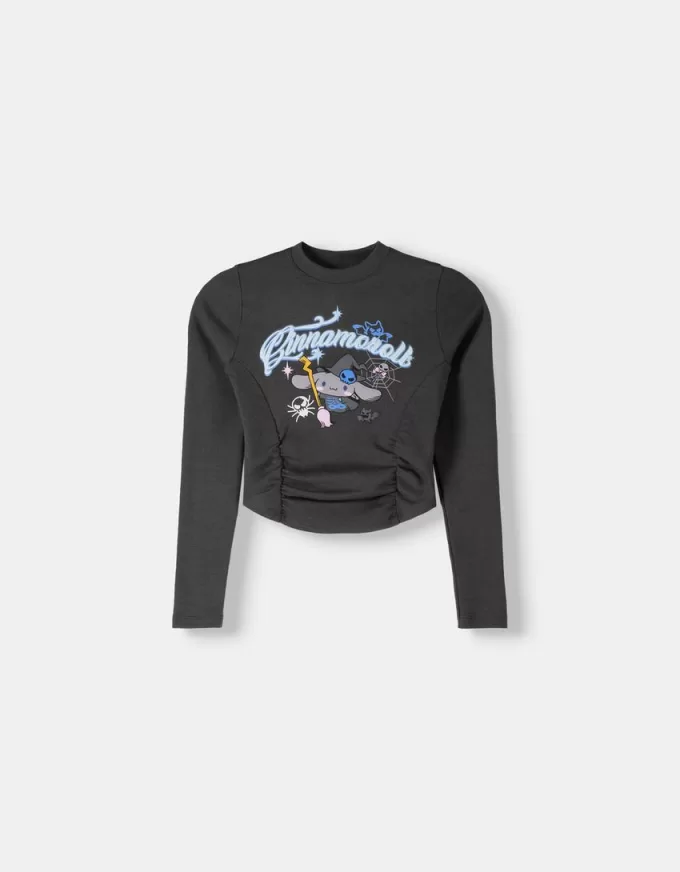 Långärmad T-shirt med Cinnamoroll-tryck Långärmad T-shirt med Cinnamoroll-tryck