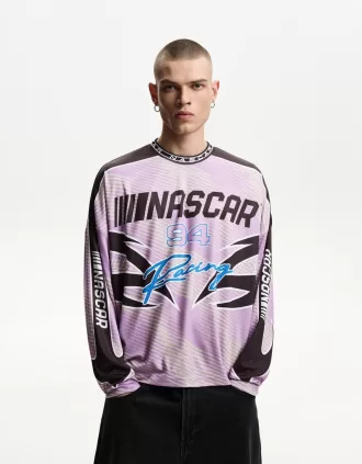 Långärmad T-shirt med Nascar-tryck