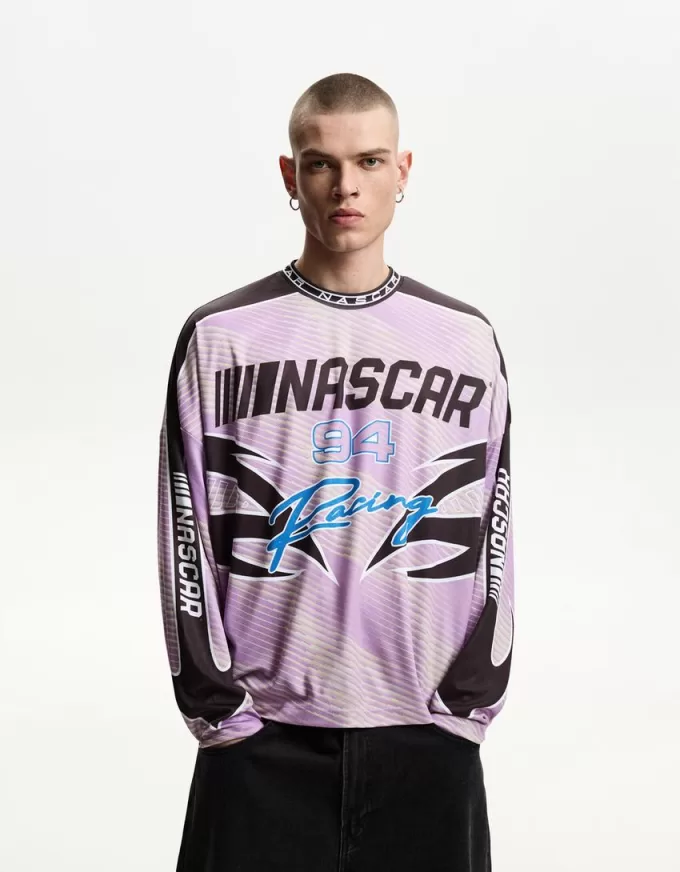 Långärmad T-shirt med Nascar-tryck