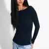 Långärmad T-shirt med rynkad detalj Långärmad T-shirt med rynkad detalj