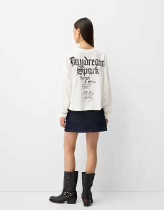 Långärmad T-shirt med tryck
