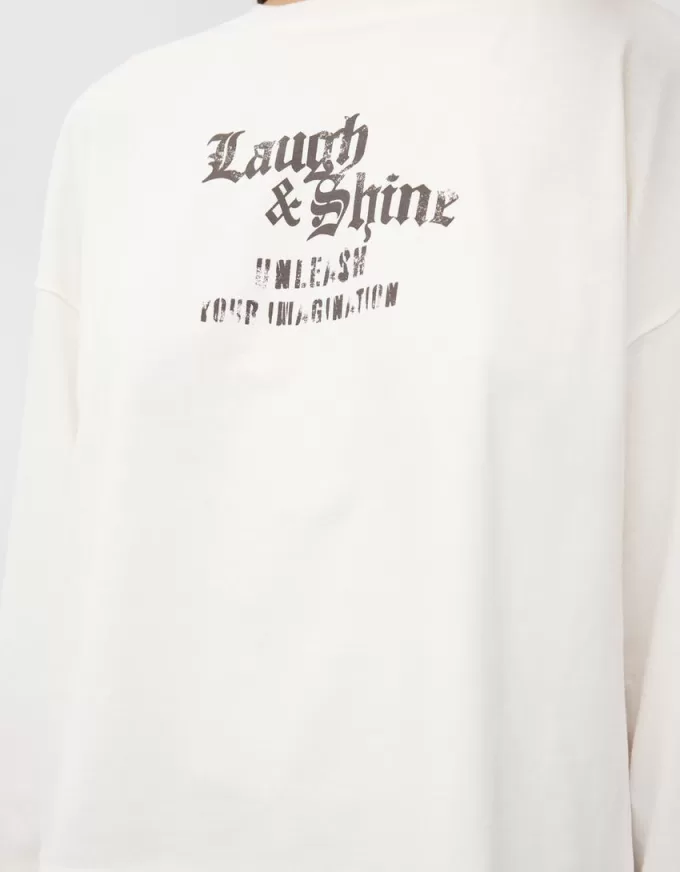 Långärmad T-shirt med tryck Långärmad T-shirt med tryck