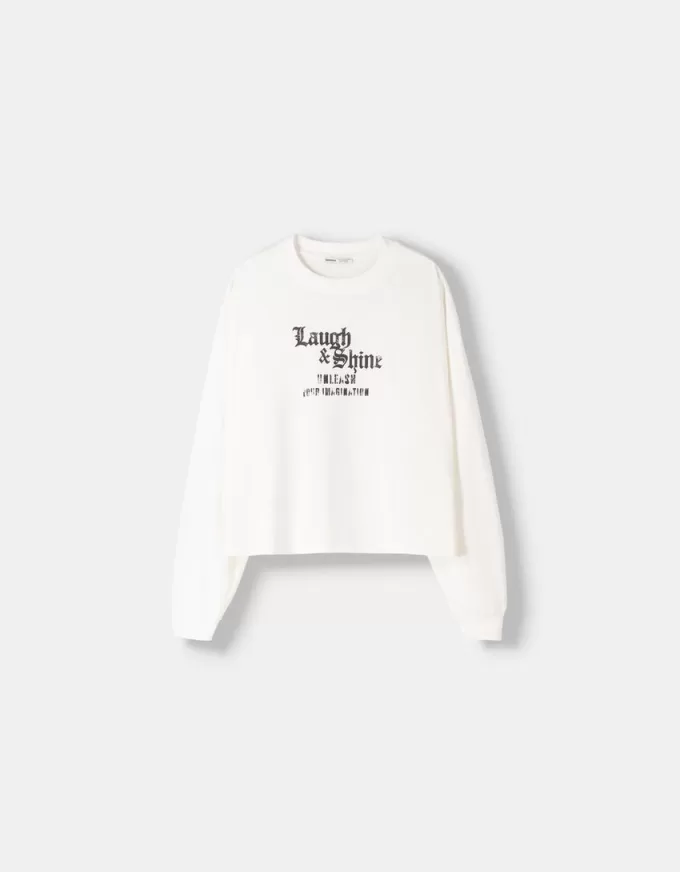 Långärmad T-shirt med tryck Långärmad T-shirt med tryck