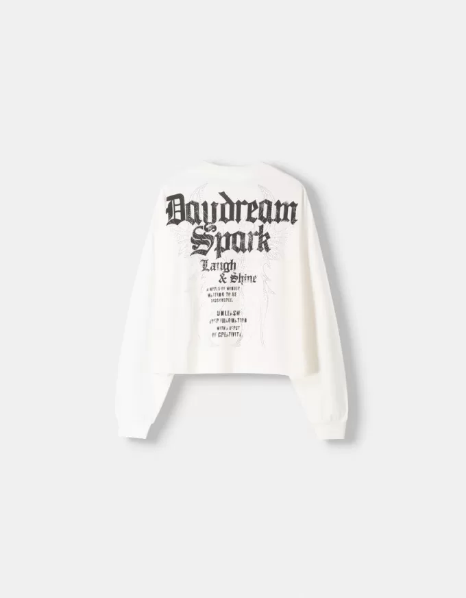 Långärmad T-shirt med tryck Långärmad T-shirt med tryck